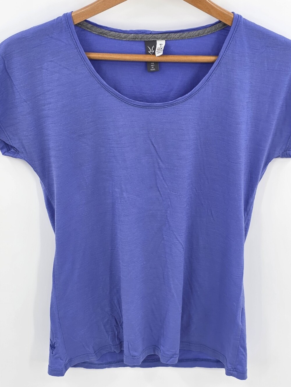 Ibex Purple 100% Merino Wool Short Sleeve Top Tshirt Women's Small S